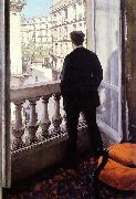 Gustave Caillebotte Young Man at his Window oil painting